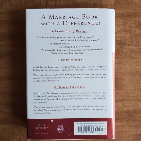 Love and Respect Book by Dr. Emerson Eggerichs - Picture 2 of 4